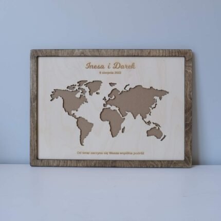 World map frame for money gift